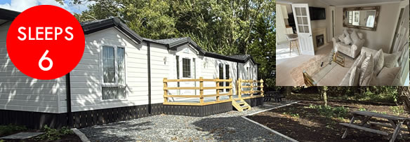 The Chalet at Ty'n Lon dog-friendly lodge accommodation in North Wales