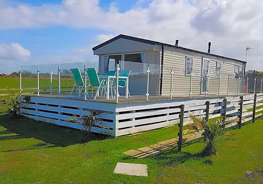 Static caravan accommodation at Bryn Llan Campsite